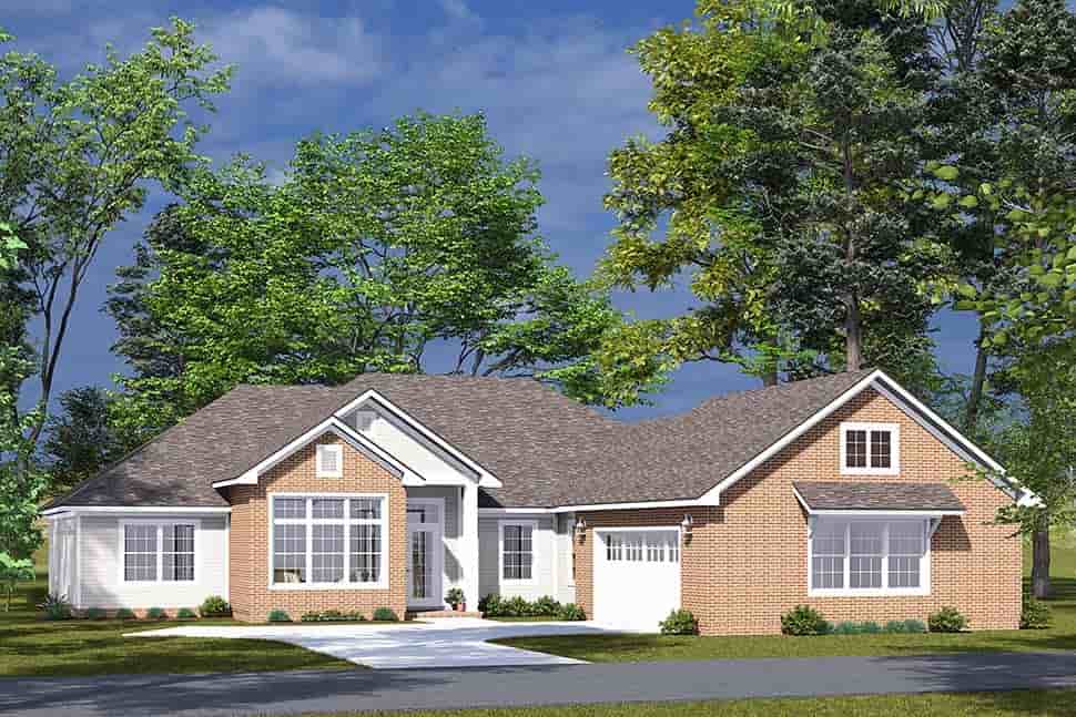 Ranch, Traditional House Plan 100608 with 4 Beds, 4 Baths, 2 Car Garage Picture 3