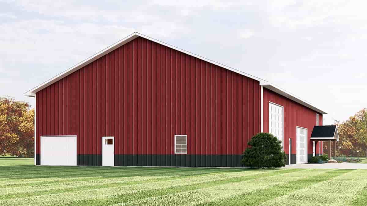 Barndominium, Country House Plan 100704 with 3 Beds, 3 Baths, 3 Car Garage Picture 2