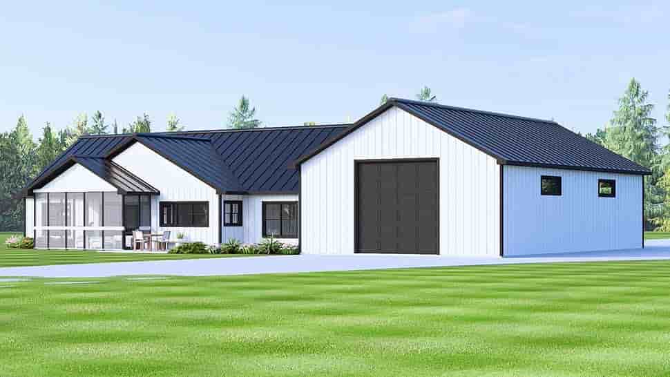 Barndominium, Country, Ranch House Plan 100706 with 2 Beds, 3 Baths, 2 Car Garage Picture 2