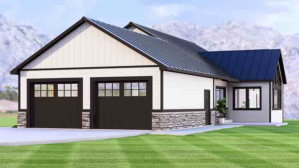 Contemporary, Country House Plan 100708 with 1 Beds, 2 Baths, 2 Car Garage Picture 3