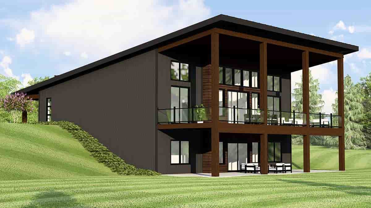 Coastal, Contemporary, Modern House Plan 100710 with 2 Beds, 2 Baths, 2 Car Garage Picture 1