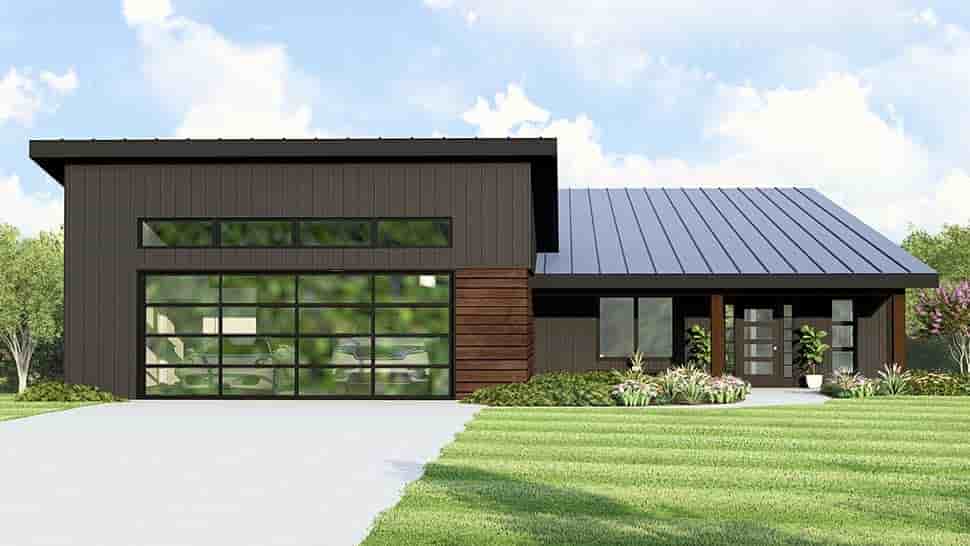 Coastal, Contemporary, Modern House Plan 100710 with 2 Beds, 2 Baths, 2 Car Garage Picture 3