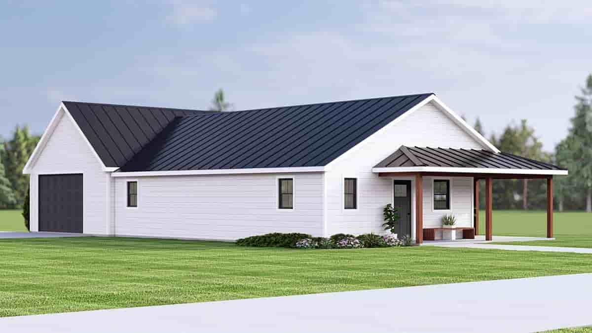 Country, Ranch House Plan 100715 with 1 Beds, 2 Baths, 1 Car Garage Picture 2