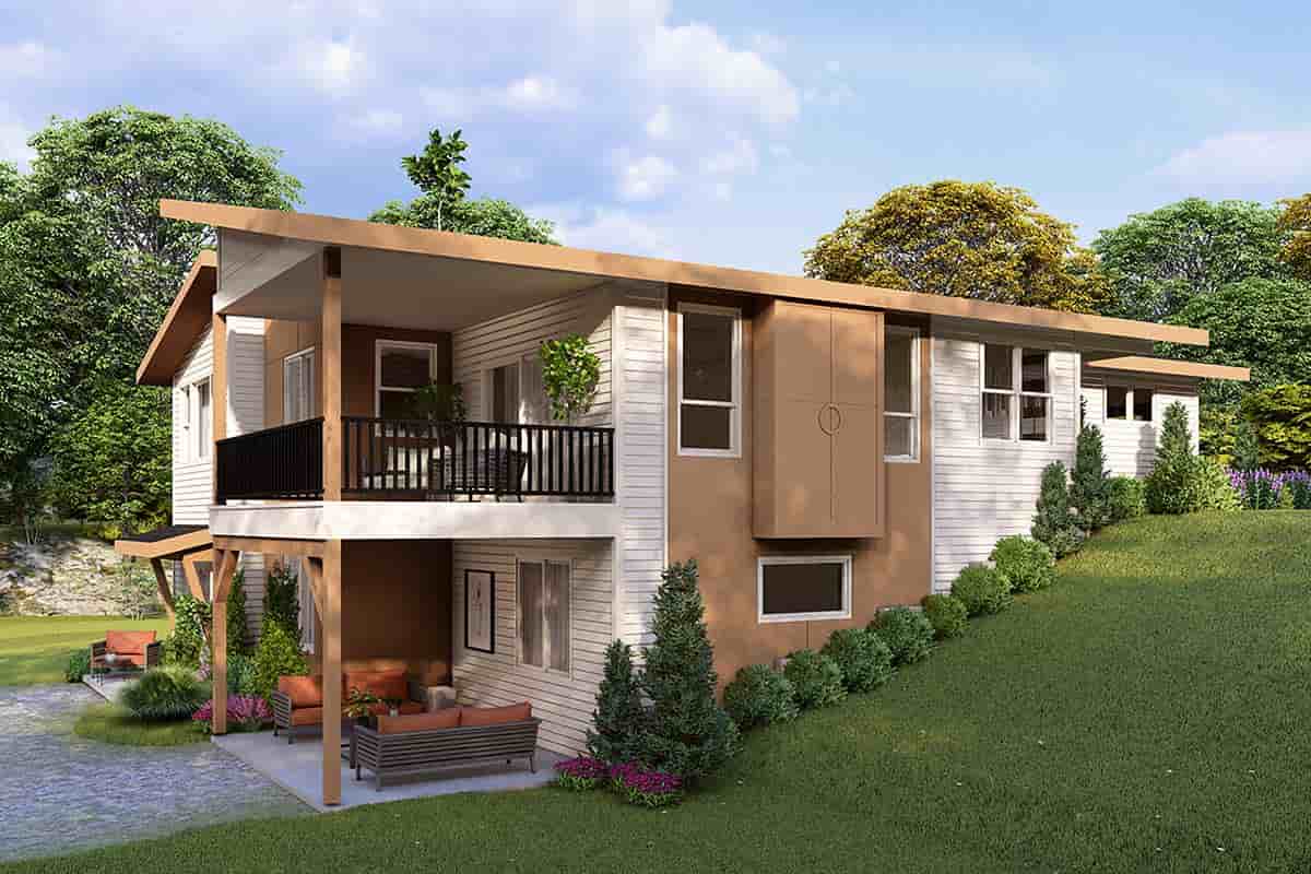 Contemporary, Modern, Prairie House Plan 100819 with 3 Beds, 3 Baths, 3 Car Garage Picture 2
