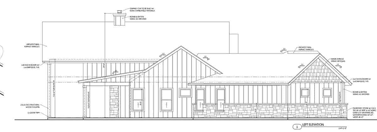 Craftsman, New American House Plan 101111 with 3 Beds, 3 Baths, 2 Car Garage Picture 2