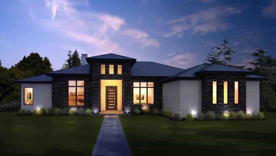 Contemporary House Plan 101115 with 4 Beds, 4 Baths, 3 Car Garage Picture 3