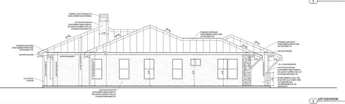 Contemporary, Prairie, Ranch House Plan 101117 with 4 Beds, 4 Baths, 2 Car Garage Picture 2