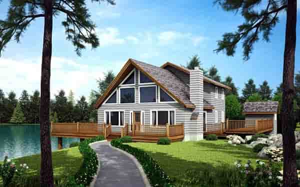 A-Frame, Cabin, Contemporary House Plan 10515 with 3 Beds, 3 Baths Picture 1