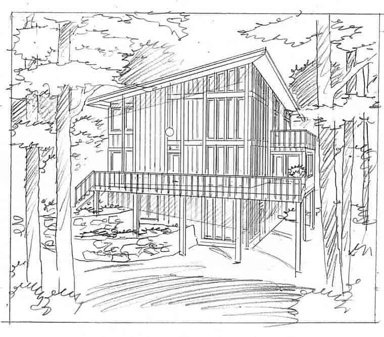 Cabin, Contemporary House Plan 19707 with 3 Beds, 2 Baths Picture 9
