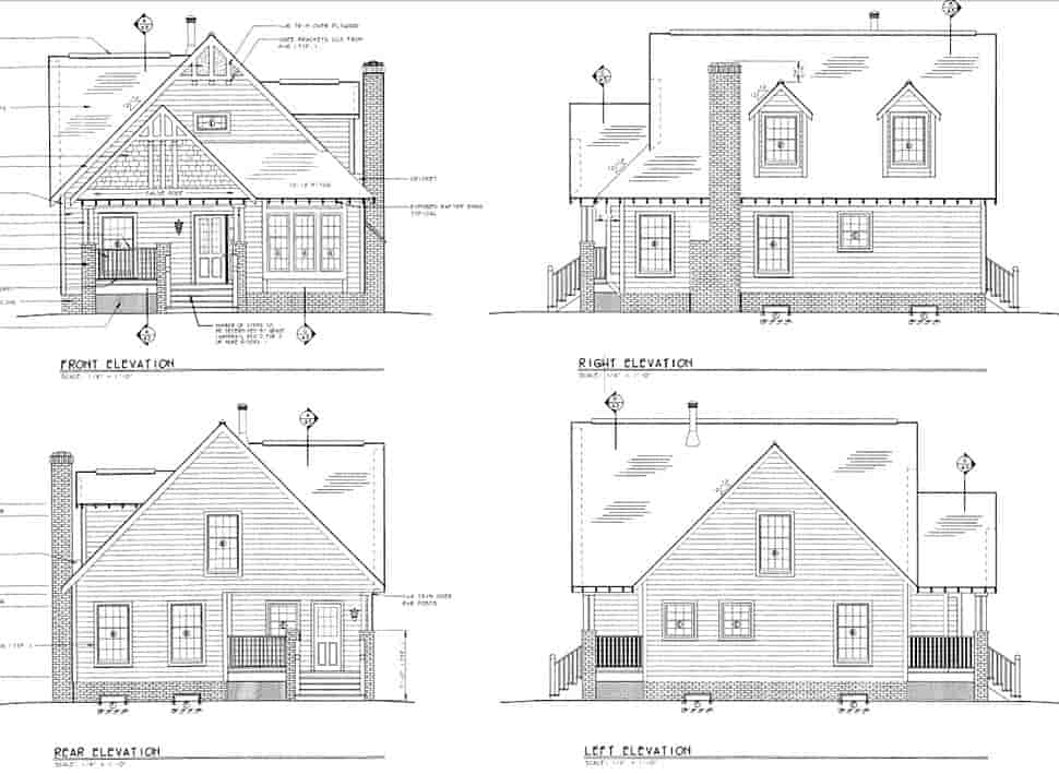 Bungalow, Craftsman House Plan 24242 with 4 Beds, 3 Baths Picture 1
