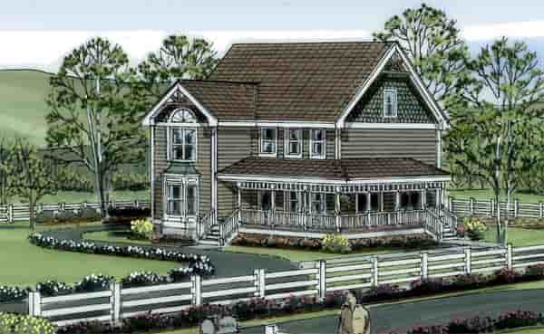 Country, Farmhouse, Victorian House Plan 24301 with 4 Beds, 3 Baths Picture 1