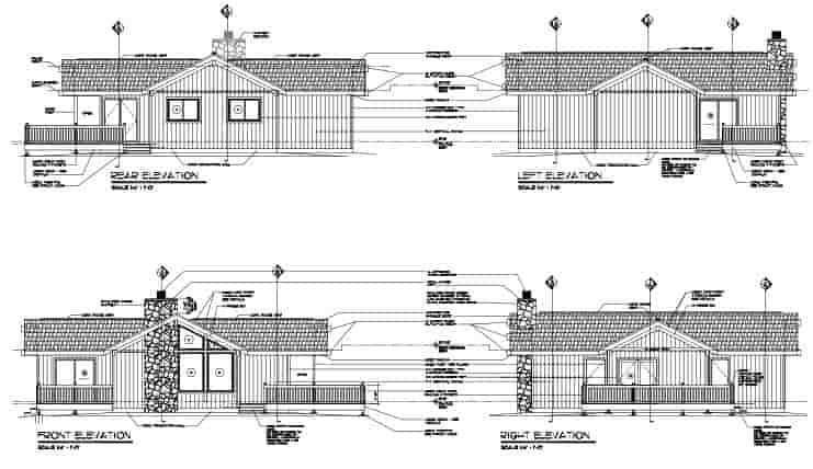 Cabin, Contemporary House Plan 24311 with 2 Beds, 2 Baths Picture 1