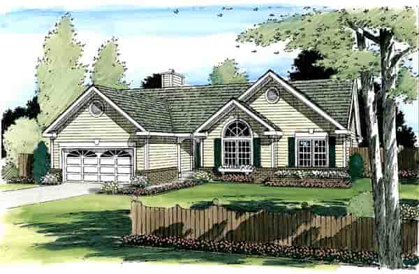 One-Story, Ranch, Traditional House Plan 24701 with 3 Beds, 2 Baths, 2 Car Garage Picture 1