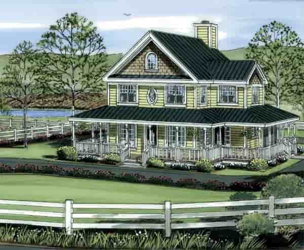 Country, Farmhouse, Traditional House Plan 24724 with 4 Beds, 3 Baths Picture 1