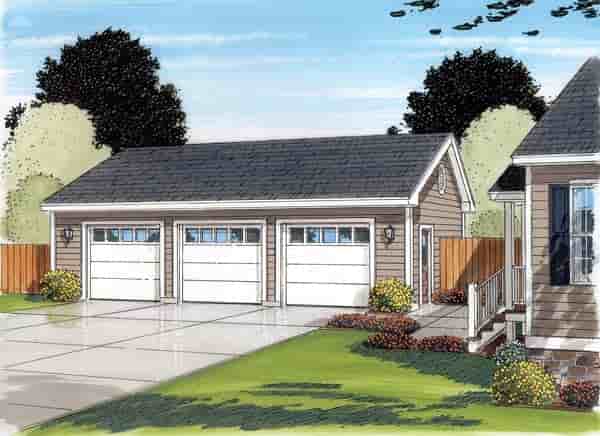 Country, Ranch, Traditional 3 Car Garage Plan 30002 Picture 1