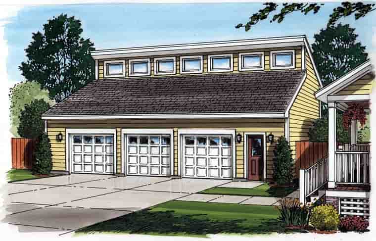 Contemporary 3 Car Garage Plan 30013 Picture 1