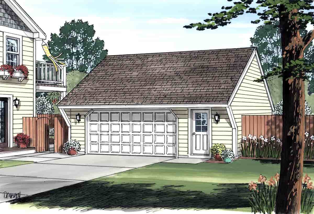 Cape Cod, Saltbox, Traditional 2 Car Garage Plan 30020 Picture 1