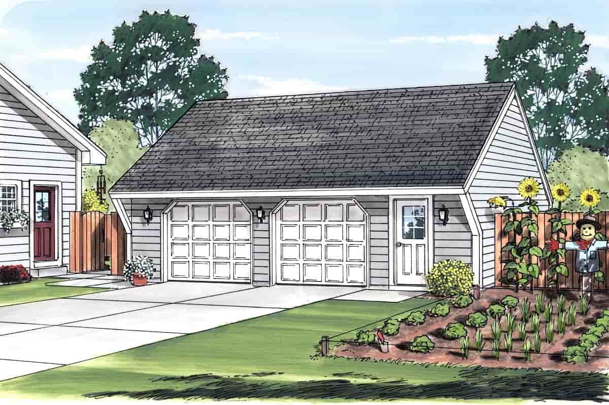Cape Cod, Saltbox, Traditional 2 Car Garage Plan 30021 Picture 1