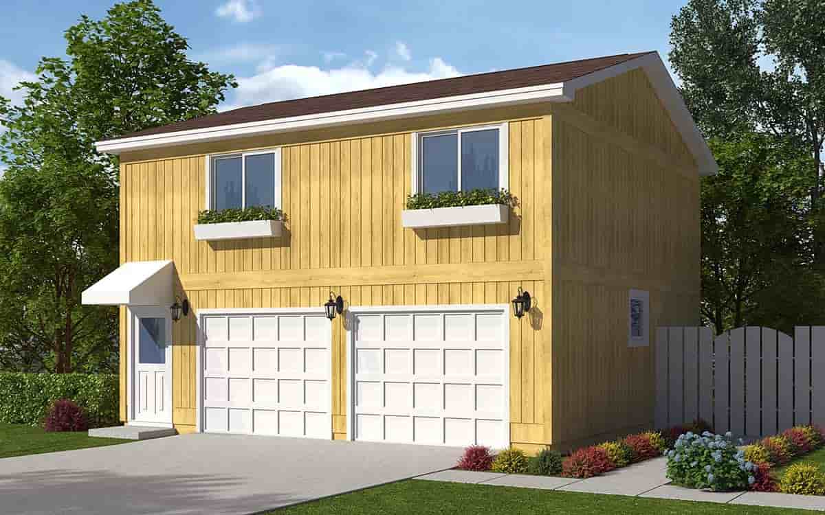 Contemporary, Traditional Garage-Living Plan 30040 with 2 Beds, 1 Baths, 2 Car Garage Picture 1