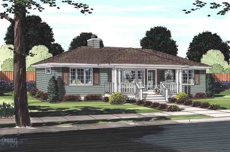 Bungalow, Cottage, Country, One-Story House Plan 32323 with 2 Beds, 2 Baths Picture 1