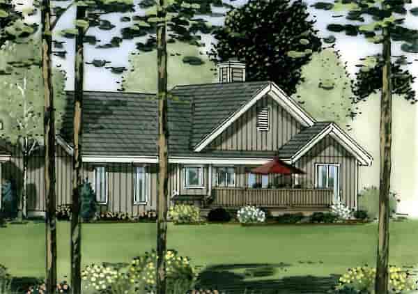 Ranch, Traditional House Plan 34150 with 3 Beds, 2 Baths, 2 Car Garage Picture 1