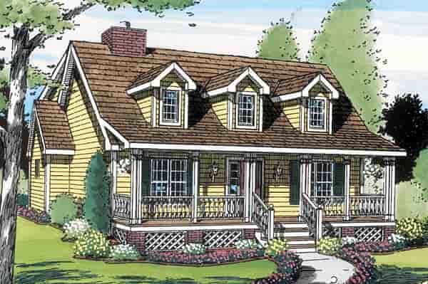 Country, Farmhouse, Southern House Plan 34603 with 3 Beds, 3 Baths Picture 1