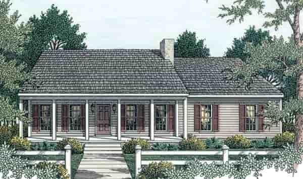 Country, Ranch House Plan 40026 with 3 Beds, 2 Baths, 2 Car Garage Picture 1