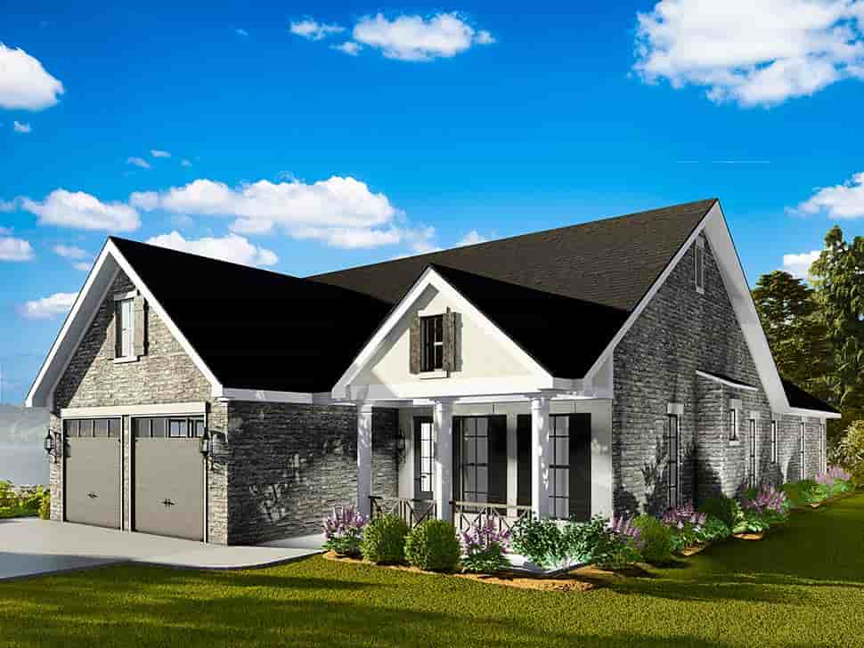 Cape Cod, Coastal, Cottage, Country, Southern, Traditional House Plan 40040 with 3 Beds, 2 Baths, 2 Car Garage Picture 3