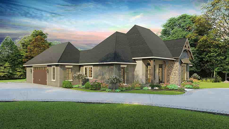 Cottage, Country, Craftsman, Southern, Traditional House Plan 40043 with 4 Beds, 3 Baths, 2 Car Garage Picture 2