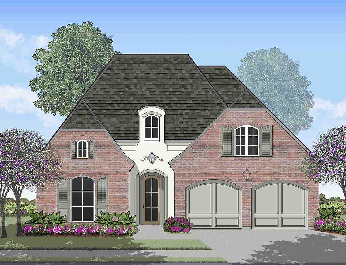 European House Plan 40363 with 3 Beds, 2 Baths, 2 Car Garage Picture 1