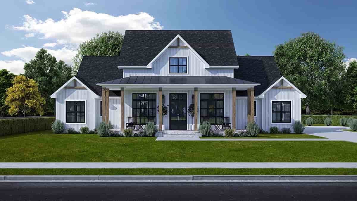 Farmhouse House Plan 40365 with 4 Beds, 4 Baths, 3 Car Garage Picture 1