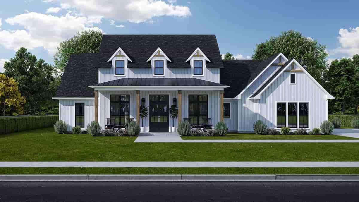 House Plan 40368 - Farmhouse Style with 2966 Sq Ft, 4 Bed, 3 Bath