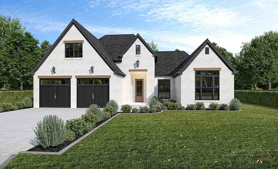 Contemporary, European, French Country, Traditional House Plan 40375 with 3 Beds, 2 Baths, 2 Car Garage Picture 2
