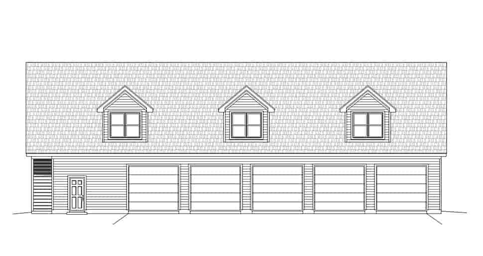 Country, Traditional Garage-Living Plan 40801 with 2 Beds, 3 Baths, 5 Car Garage Picture 3