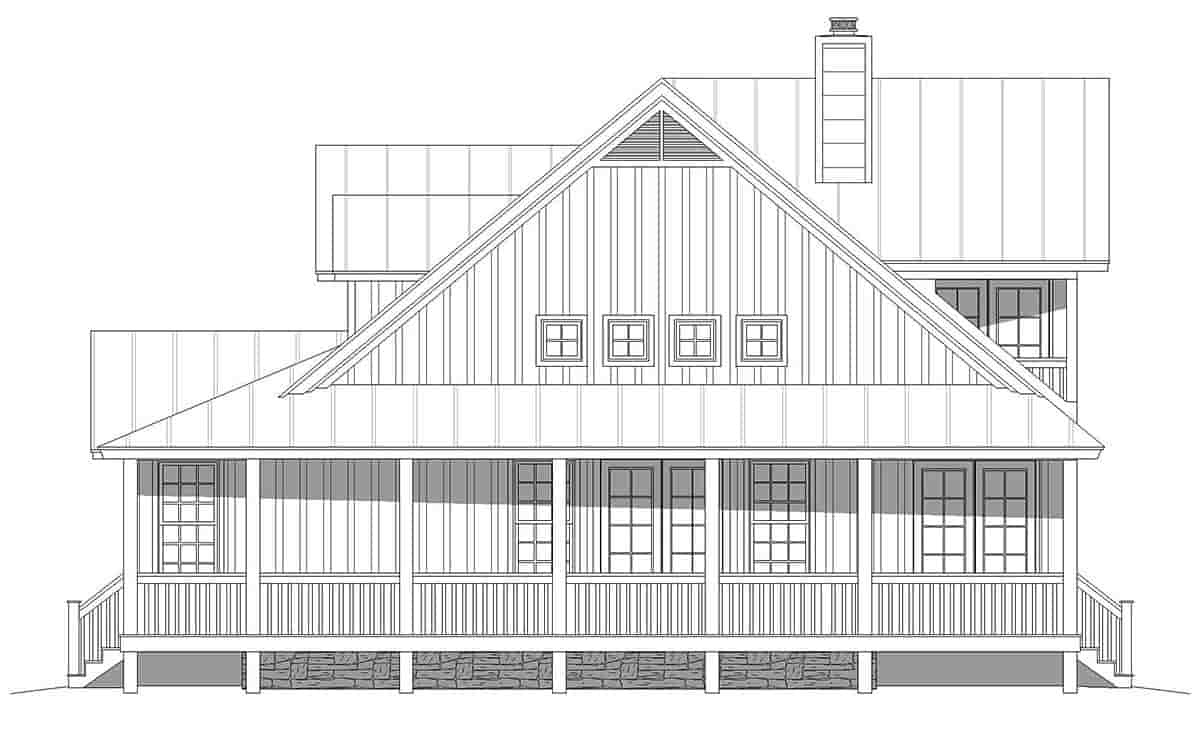 Country, Farmhouse, Traditional House Plan 40813 with 3 Beds, 4 Baths, 2 Car Garage Picture 1