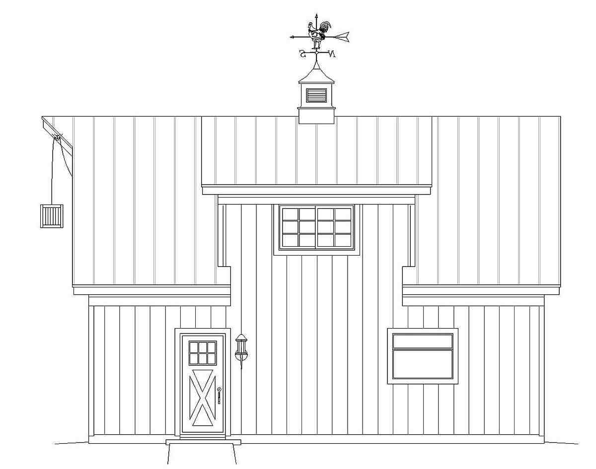 Country, Farmhouse, Saltbox 1 Car Garage Plan 40818 Picture 1