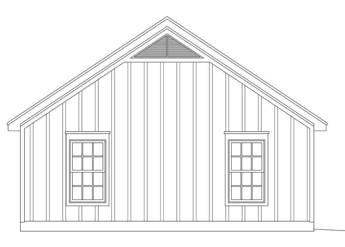 Cape Cod, Country, Ranch, Saltbox, Traditional 2 Car Garage Plan 40831 Picture 2