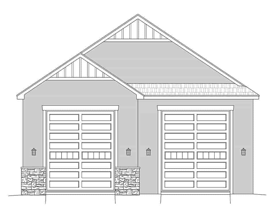 Country, European, French Country, Traditional 2 Car Garage Plan 40834, RV Storage Picture 3