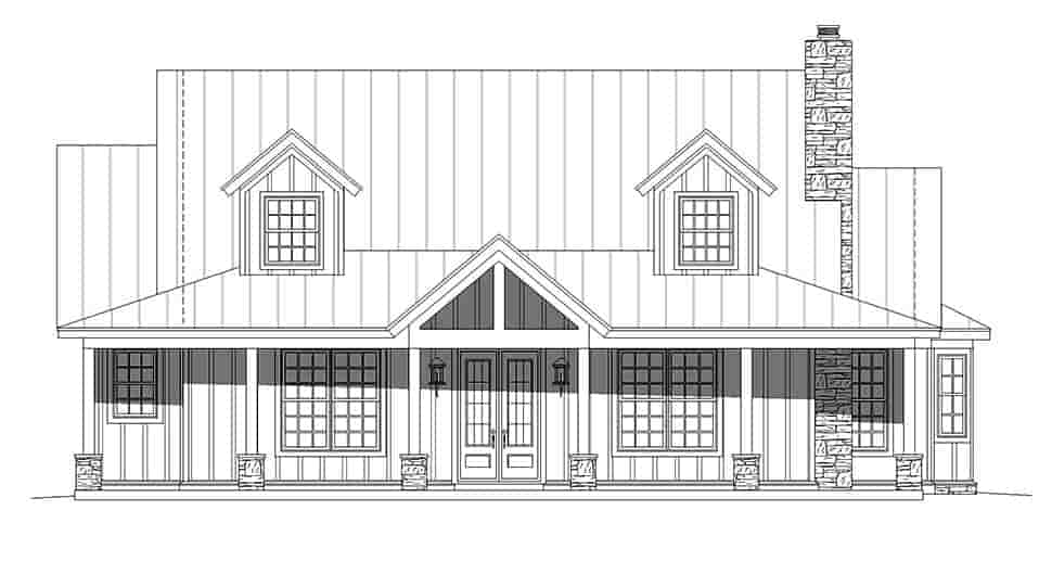 Bungalow, Cottage, Country House Plan 40847 with 3 Beds, 4 Baths Picture 3
