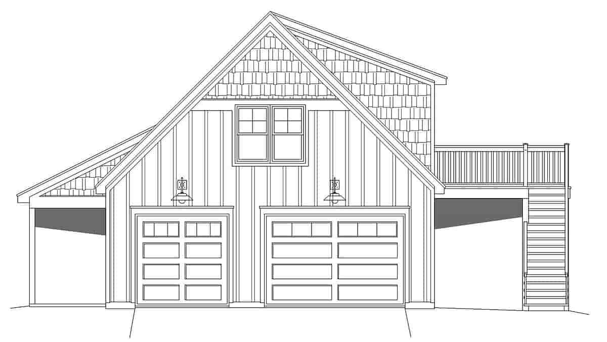 Country, Ranch House Plan 40852 with 1 Beds, 1 Baths, 2 Car Garage Picture 2