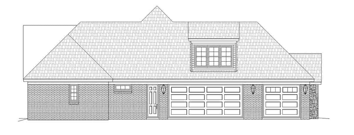 European, French Country, Ranch House Plan 40853 with 4 Beds, 4 Baths, 3 Car Garage Picture 2