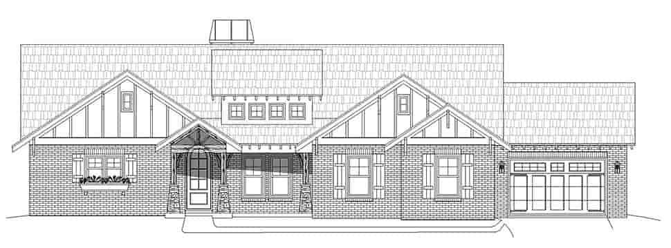 Craftsman, Ranch, Traditional House Plan 40854 with 3 Beds, 3 Baths, 3 Car Garage Picture 3