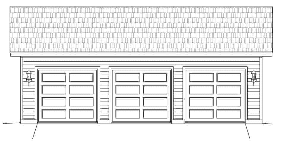 Country, Ranch, Traditional 3 Car Garage Plan 40858 Picture 3