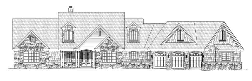 Country, Craftsman, Farmhouse, Traditional House Plan 40861 with 4 Beds, 3 Baths, 3 Car Garage Picture 3