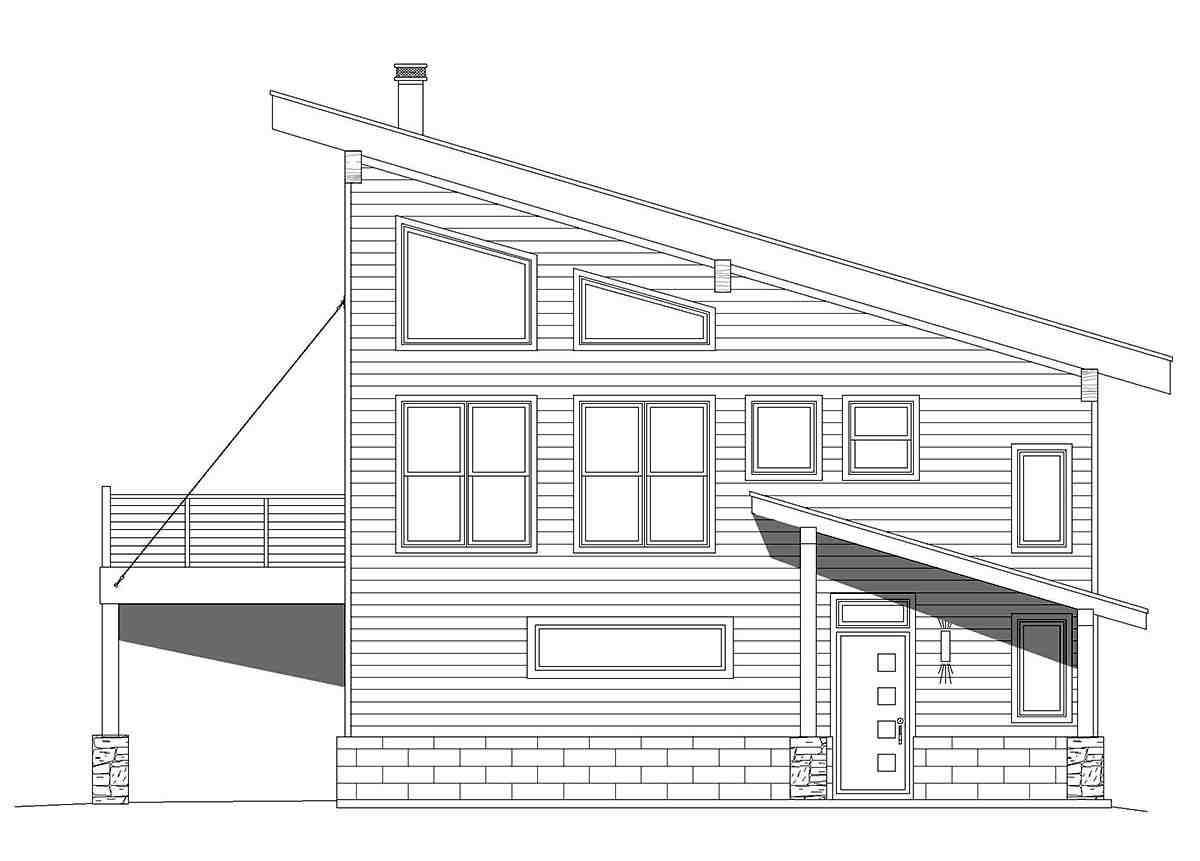 Coastal, Contemporary, Modern Garage-Living Plan 40863 with 2 Beds, 2 Baths, 2 Car Garage Picture 1