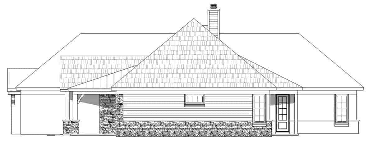 European, French Country, Ranch House Plan 40871 with 3 Beds, 3 Baths, 3 Car Garage Picture 1