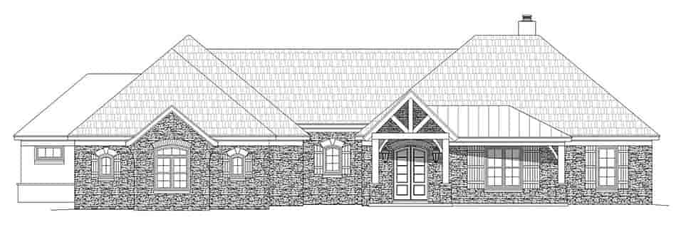 European, French Country, Ranch House Plan 40871 with 3 Beds, 3 Baths, 3 Car Garage Picture 3