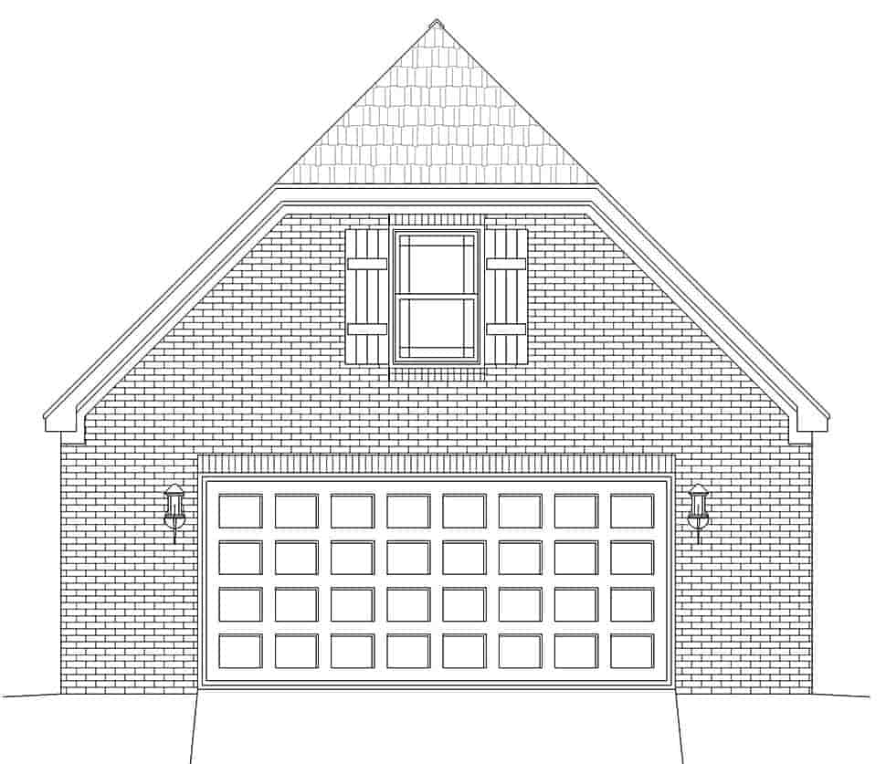 Country, French Country, Traditional 2 Car Garage Plan 40886 Picture 3