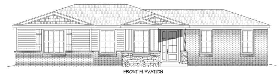 Country, Ranch, Traditional House Plan 40887 with 1 Beds, 2 Baths, 1 Car Garage Picture 3