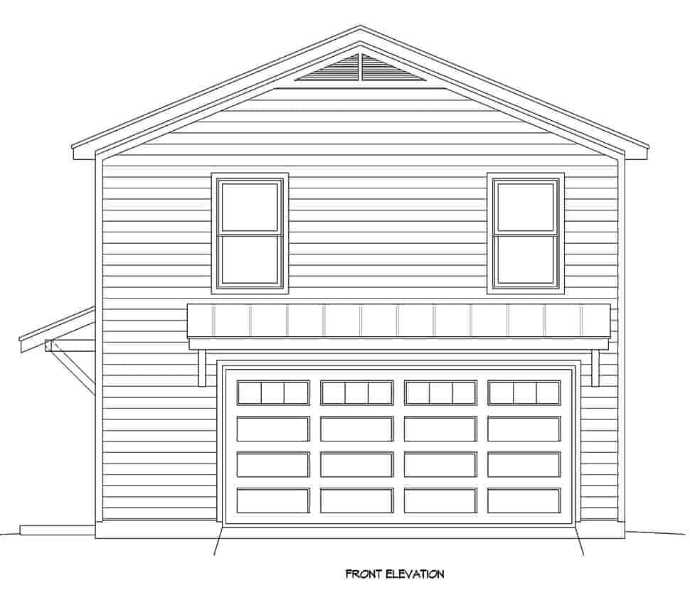 Country, Traditional 2 Car Garage Apartment Plan 40899 with 2 Beds, 1 Baths Picture 3